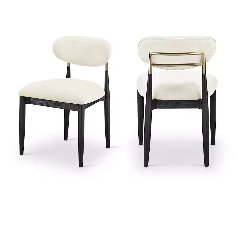 Meridian Furniture Riccio Cream Performance Fabric Upholstered Dining Side Chair, Set of 2