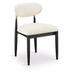 Meridian Furniture Riccio, Chaise de salle à manger latérale rembourrée en tissu performant crème, lot de 2