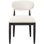 Meridian Furniture Riccio, Chaise de salle à manger latérale rembourrée en tissu performant crème, lot de 2
