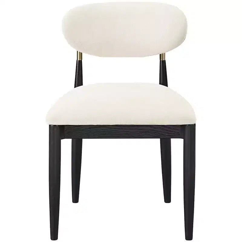 Meridian Furniture Riccio, Chaise de salle à manger latérale rembourrée en tissu performant crème, lot de 2