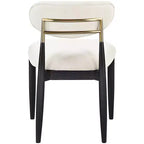 Meridian Furniture Riccio, Chaise de salle à manger latérale rembourrée en tissu performant crème, lot de 2