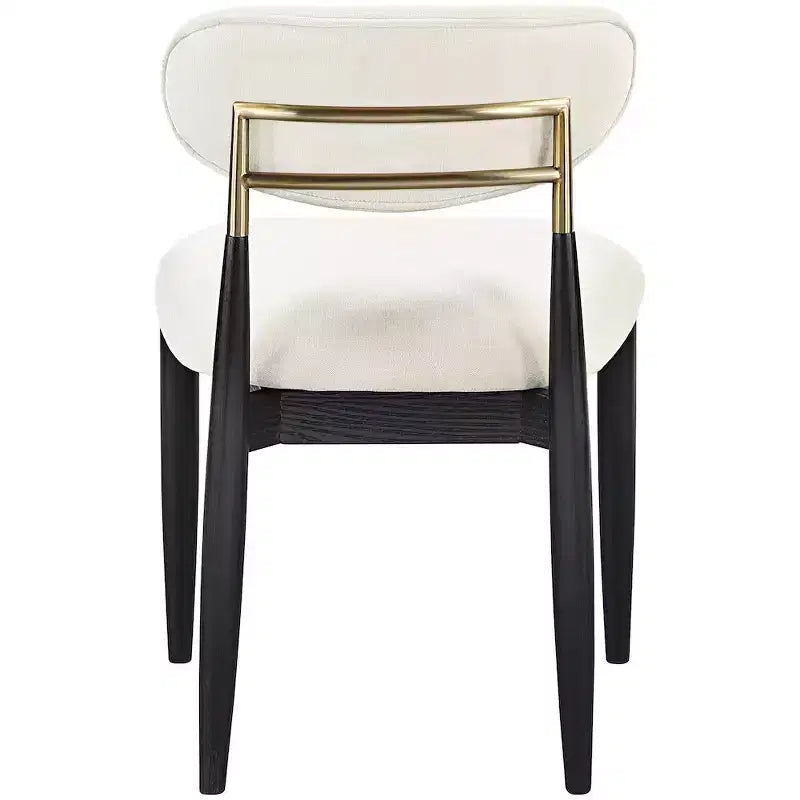 Meridian Furniture Riccio, Chaise de salle à manger latérale rembourrée en tissu performant crème, lot de 2