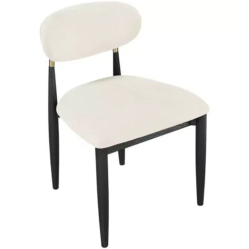 Meridian Furniture Riccio, Chaise de salle à manger latérale rembourrée en tissu performant crème, lot de 2