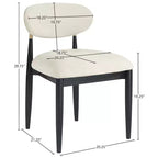 Meridian Furniture Riccio, Chaise de salle à manger latérale rembourrée en tissu performant crème, lot de 2