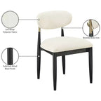 Meridian Furniture Riccio, Chaise de salle à manger latérale rembourrée en tissu performant crème, lot de 2