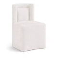Meridian Furniture Duvina Cream Chenille Performance Fabric Upholstered Dining Chair