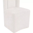 Chaise de salle à manger tapissée en tissu performant chenille crème Duvina de Meridian Furniture