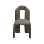 Chaise de salle à manger en tissu bouclé olive Bennett de Meridian Furniture, lot de 2