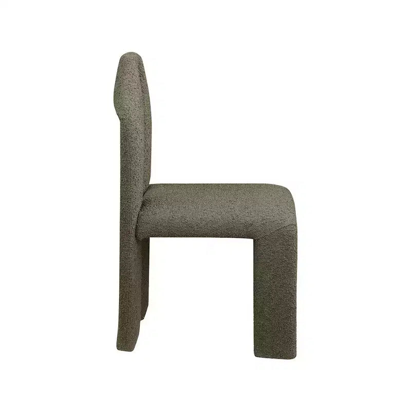Chaise de salle à manger en tissu bouclé olive Bennett de Meridian Furniture, lot de 2