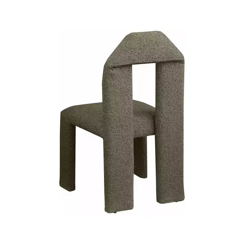 Chaise de salle à manger en tissu bouclé olive Bennett de Meridian Furniture, lot de 2