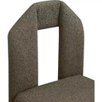 Chaise de salle à manger en tissu bouclé olive Bennett de Meridian Furniture, lot de 2