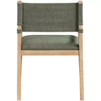 Meridian Furniture Chaise de salle à manger avec accoudoirs en tissu texturé lin olive Avon