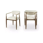Meridian Furniture Riccio Cream Performance Fabric Upholstered Dining Arm Chair, Set of 2