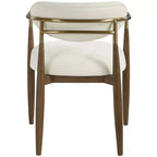 Chaise de salle à manger capitonnée en tissu performant crème Riccio de Meridian Furniture avec accoudoirs, lot de 2