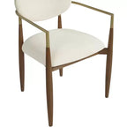 Chaise de salle à manger capitonnée en tissu performant crème Riccio de Meridian Furniture avec accoudoirs, lot de 2