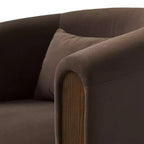 Fauteuil d'appoint pivotant moderne en tissu capitonné