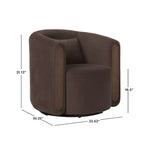 Fauteuil d'appoint pivotant moderne en tissu capitonné