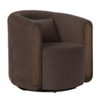 Fauteuil d'appoint pivotant moderne en tissu capitonné