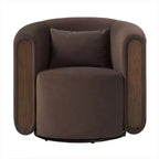 Fauteuil d'appoint pivotant moderne en tissu capitonné