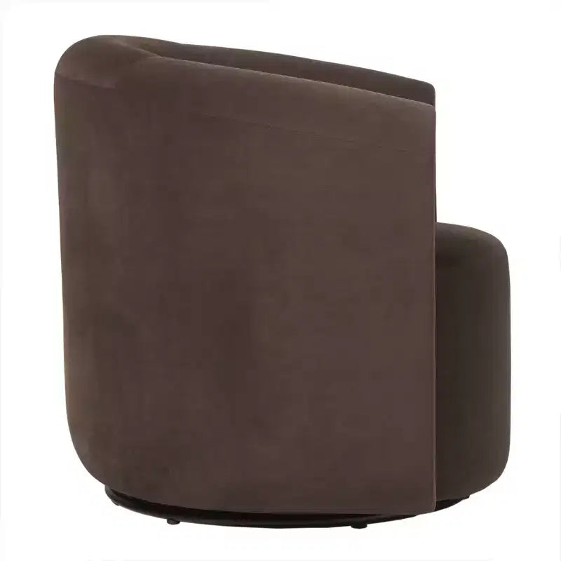 Fauteuil d'appoint pivotant moderne en tissu capitonné