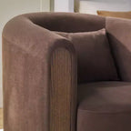 Fauteuil d'appoint pivotant moderne en tissu capitonné