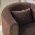 Fauteuil d'appoint pivotant moderne en tissu capitonné