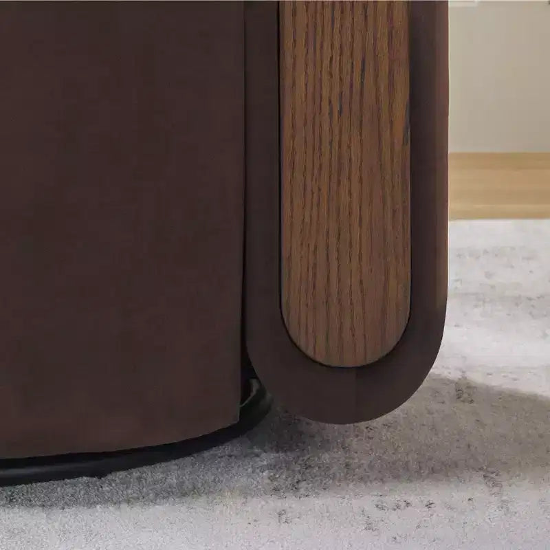 Fauteuil d'appoint pivotant moderne en tissu capitonné