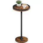 ALUCSET Small Round Side Table, Drink Table, Coffee Martini Table with Pedestal Accent for Small Spaces in Living Room, Bedroom, Sofa Couch