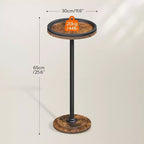 ALUCSET Petite Table d'Appoint Ronde, Table Basse, Table à Cocktail avec Piédestal pour Petits Espaces dans le Salon, la Chambre, à Côté du Canapé