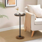 ALUCSET Petite Table d'Appoint Ronde, Table Basse, Table à Cocktail avec Piédestal pour Petits Espaces dans le Salon, la Chambre, à Côté du Canapé