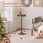 ALUCSET Petite Table d'Appoint Ronde, Table Basse, Table à Cocktail avec Piédestal pour Petits Espaces dans le Salon, la Chambre, à Côté du Canapé