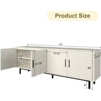 Dyonery 70 Meuble TV avec portes cannelées, Centre de divertissement avec rangementPS ! Étagère réglable, Console TV moderne pour salon et chambre à coucher,