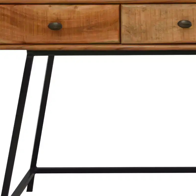 HomeRoots Bureau d'écriture 47 en bois massif naturel et noir avec trois tiroirs