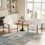 Fauteuil d'appoint moderne - Fauteuil simple rembourré, coussins d'assise épais, cadre en fer robuste - pour salon, chambre, réception, bureau, maison