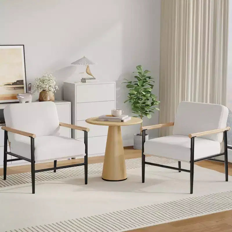 Fauteuil d'appoint moderne - Fauteuil simple rembourré, coussins d'assise épais, cadre en fer robuste - pour salon, chambre, réception, bureau, maison