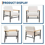 Fauteuil d'appoint moderne - Fauteuil simple rembourré, coussins d'assise épais, cadre en fer robuste - pour salon, chambre, réception, bureau, maison
