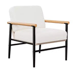 Fauteuil d'appoint moderne - Fauteuil simple rembourré, coussins d'assise épais, cadre en fer robuste - pour salon, chambre, réception, bureau, maison