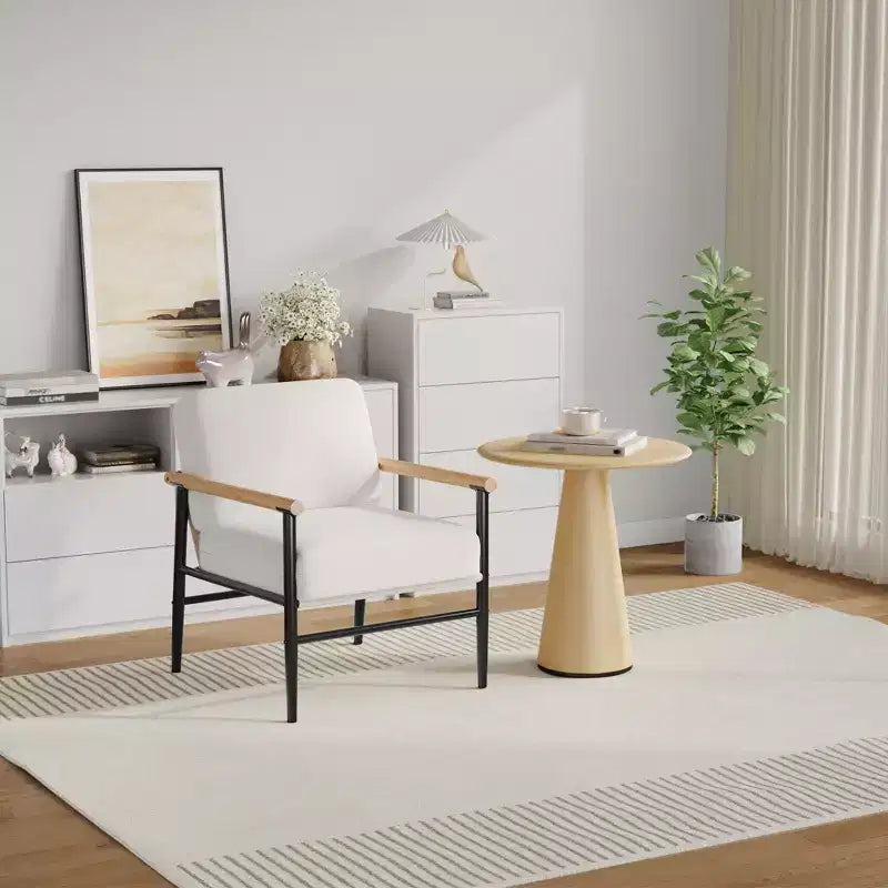 Fauteuil d'appoint moderne - Fauteuil simple rembourré, coussins d'assise épais, cadre en fer robuste - pour salon, chambre, réception, bureau, maison