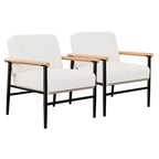 Fauteuil d'appoint moderne - Fauteuil simple rembourré, coussins d'assise épais, cadre en fer robuste - pour salon, chambre, réception, bureau, maison