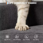 Canapé 3 places en similicuir de 218 cm avec sièges profonds, 2 coussins de dossier amovibles et 2 coussins décoratifs, imperméable, pour salon ou bureau, noir