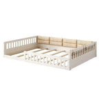 Lit plateforme en bois FAMYYT taille double, avec garde-corps, oreiller, montage facile