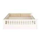 Lit plateforme en bois FAMYYT taille double, avec garde-corps, oreiller, montage facile
