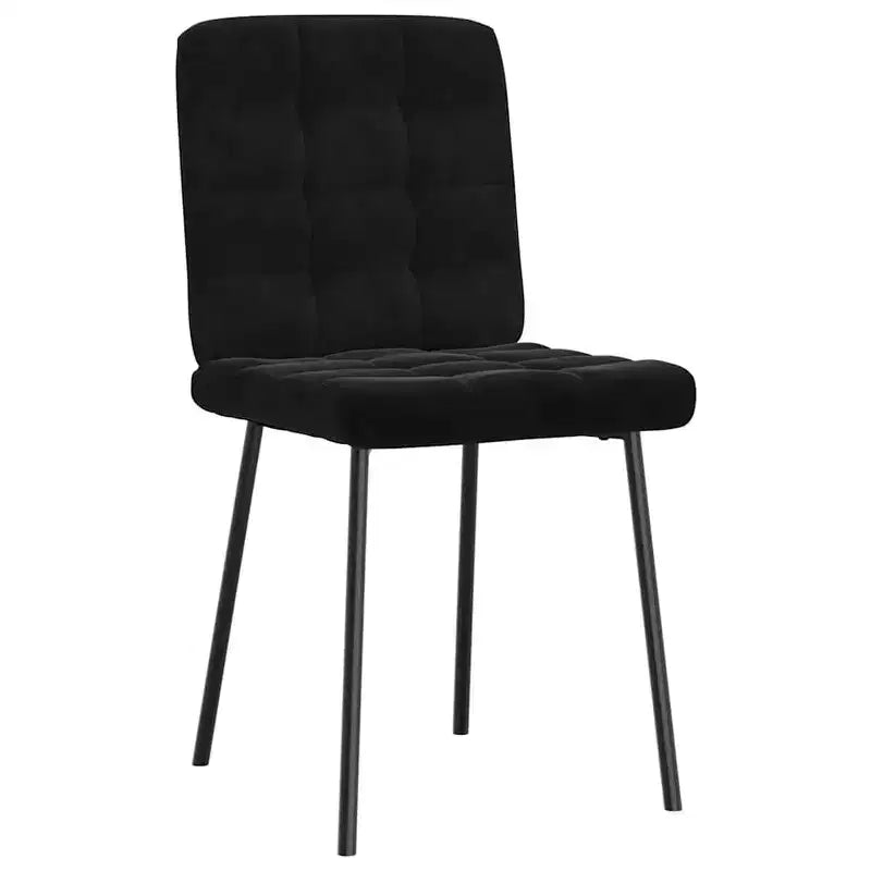 vidaXL Chaises de salle à manger 4 pcs Velours noir, Contreplaqué, Métal Standard
