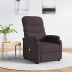 vidaXL Fauteuil de massage inclinable Tissu marron foncé