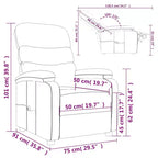 vidaXL Fauteuil de massage inclinable Tissu marron foncé