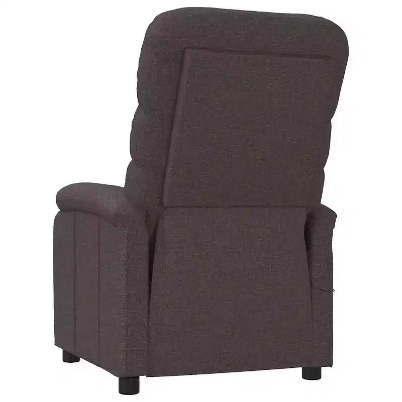 vidaXL Fauteuil de massage inclinable Tissu marron foncé