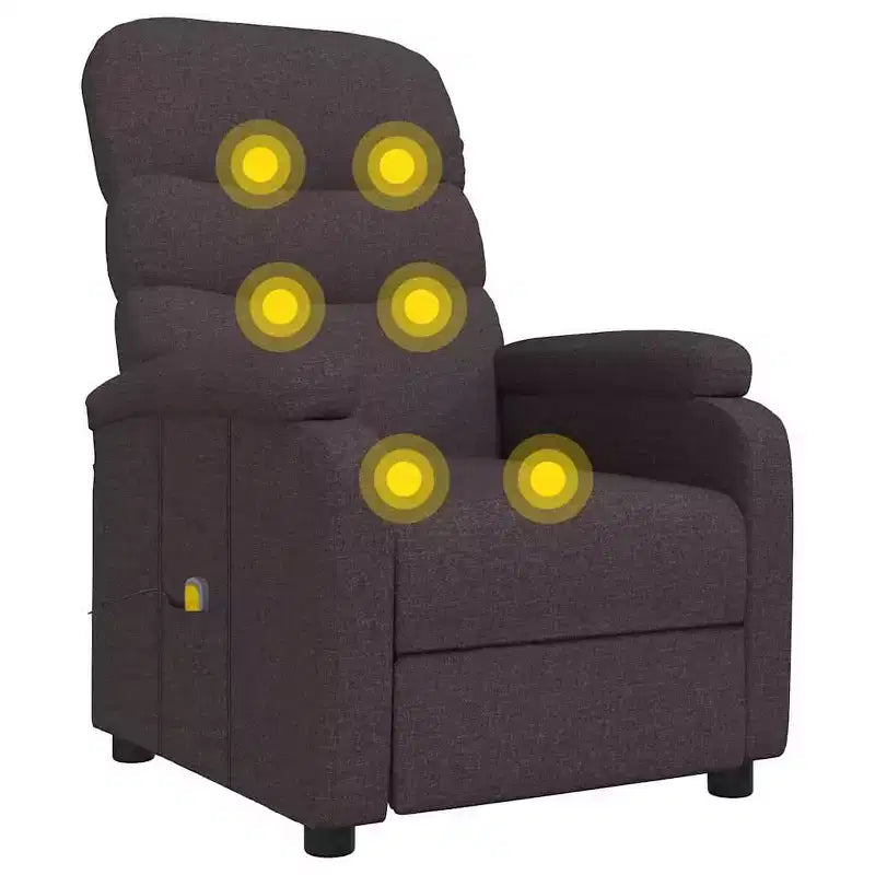 vidaXL Fauteuil de massage inclinable Tissu marron foncé