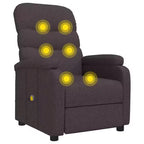 vidaXL Fauteuil de massage inclinable Tissu marron foncé