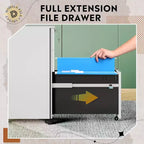 DEXYLLO Classeur mobile à 3 tiroirs pour bureau à domicile, classeur vertical mince de 11,8 pouces, organiseur de documents peu encombrant avec serrure