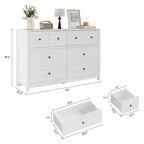 Commode à 8 tiroirs pour chambre à coucher - Commode simple et moderne en bois, double commode de rangement, tiroirs profonds, convient pour salon, couloir, entrée.